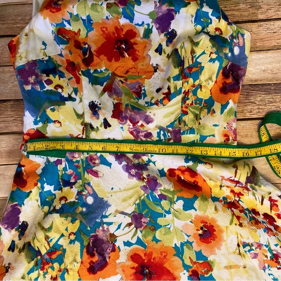 NWOT Black Label by Evan Picone Multicolored Floral Sleeveless Lined Dress Size8 - Picture 4 of 13